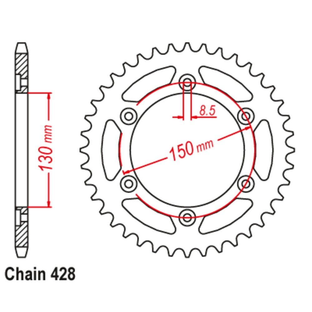 New SUPERSPROX 54T Sprocket Steel - Rear For HONDA 11-KY1-54