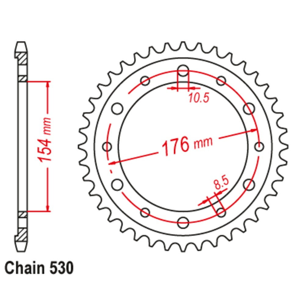 New SUPERSPROX 43T Sprocket Steel - Rear For HONDA 11-MCW-43