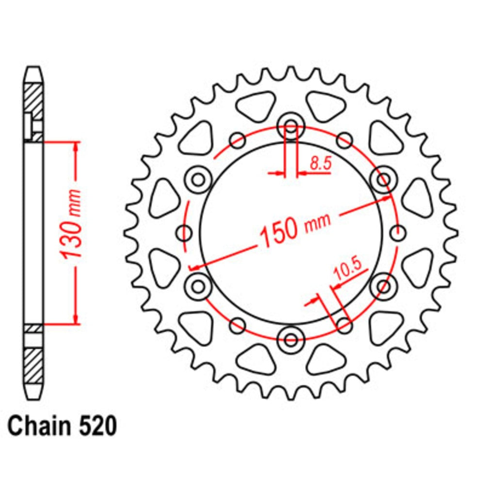 New SUPERSPROX 40T Sprocket Steel - Rear For HONDA, YAMAHA 11-MG3-40