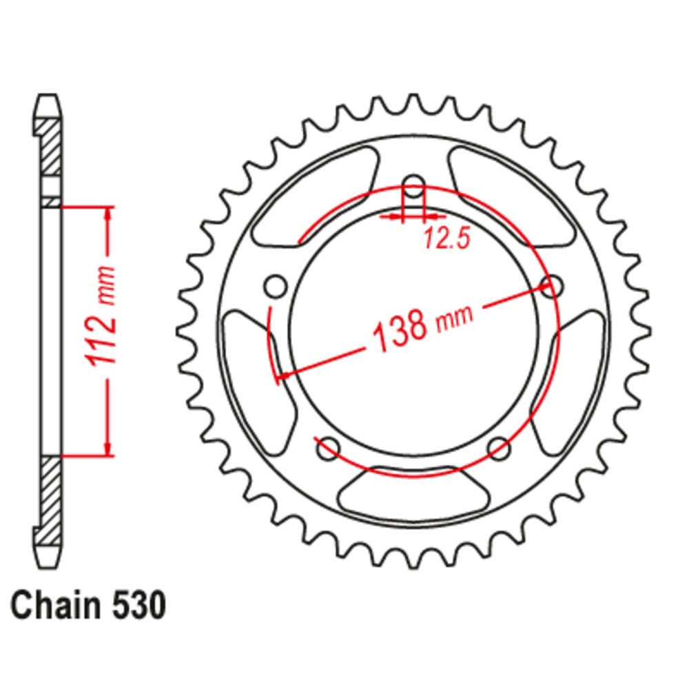 New SUPERSPROX 48T Sprocket Steel - Rear For HONDA 11-MW0-48