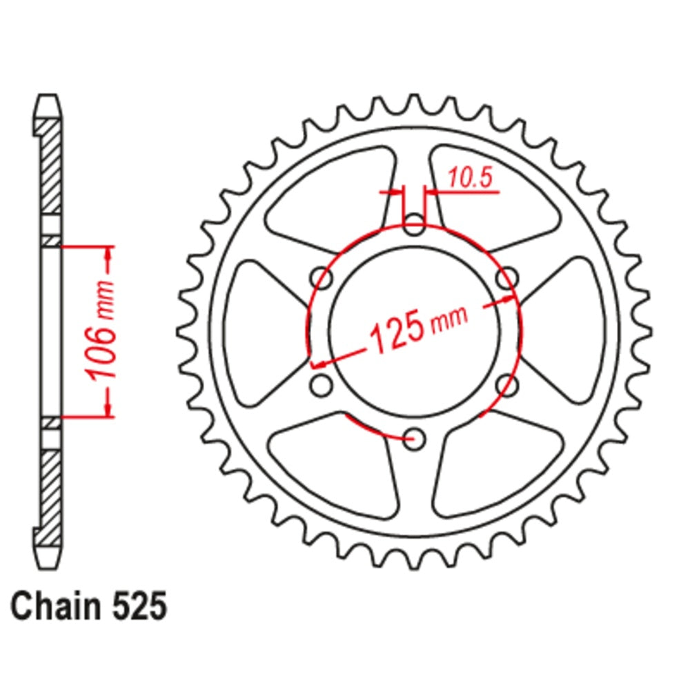 New SUPERSPROX 46T Sprocket Steel - Rear For TRIUMPH 11-TR4-46