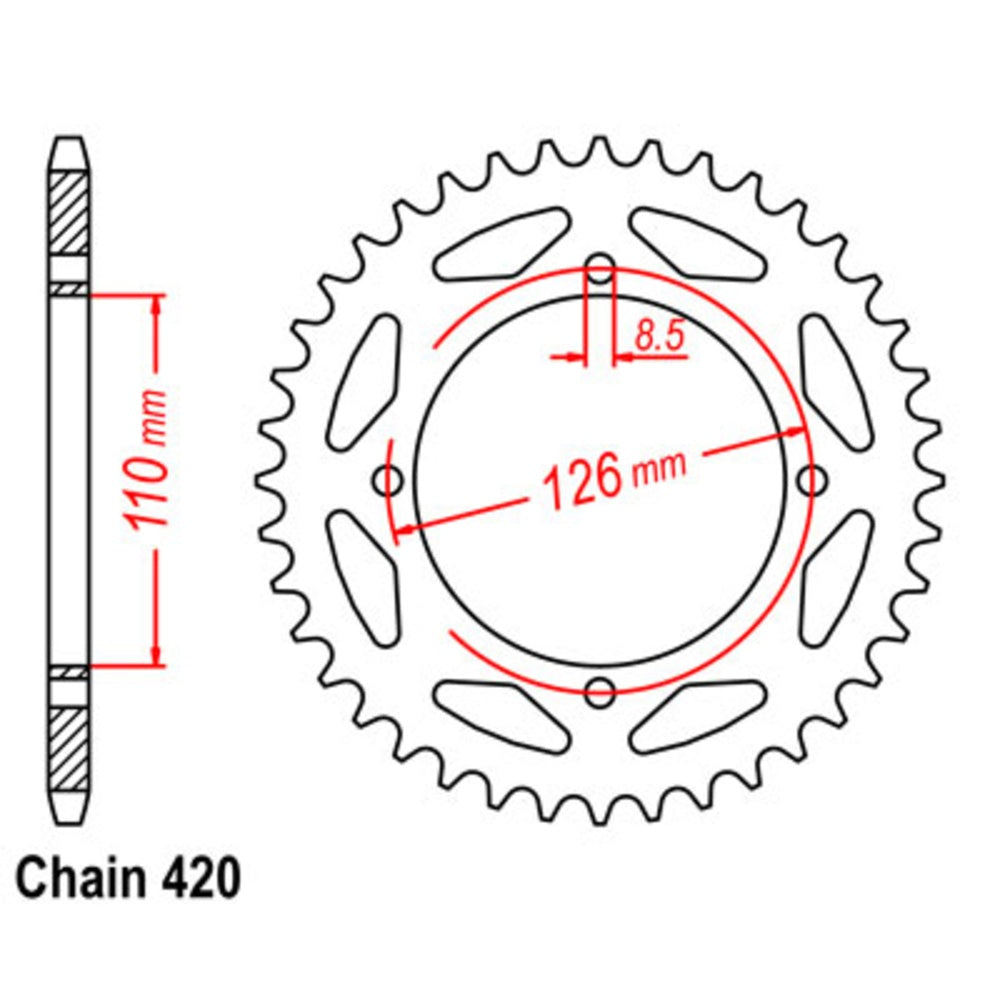 New SUPERSPROX Rear Sprocket Lightweight Alloy For SUZUKI RM65 11A-455-47BK