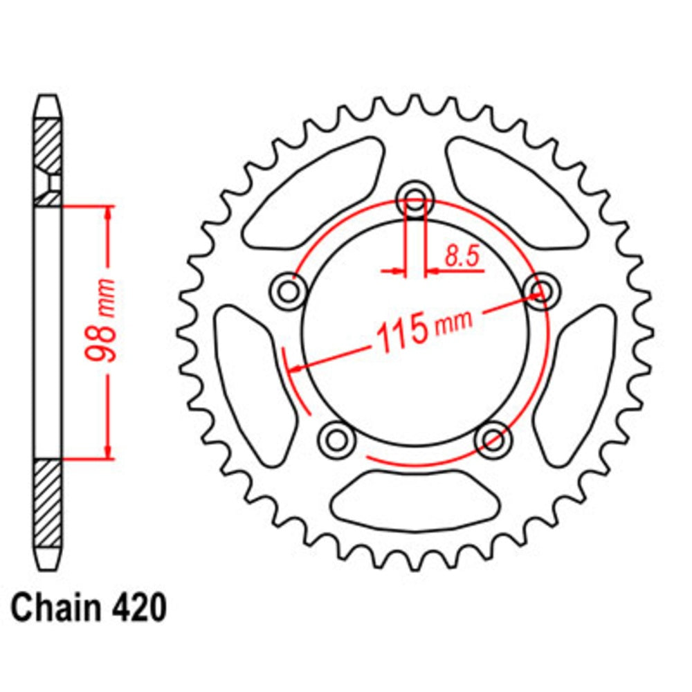 SUPERSPROX Rear Sprocket Lightweight Alloy For HUSQVARNA CR65, TC65 11A-KMX-50G