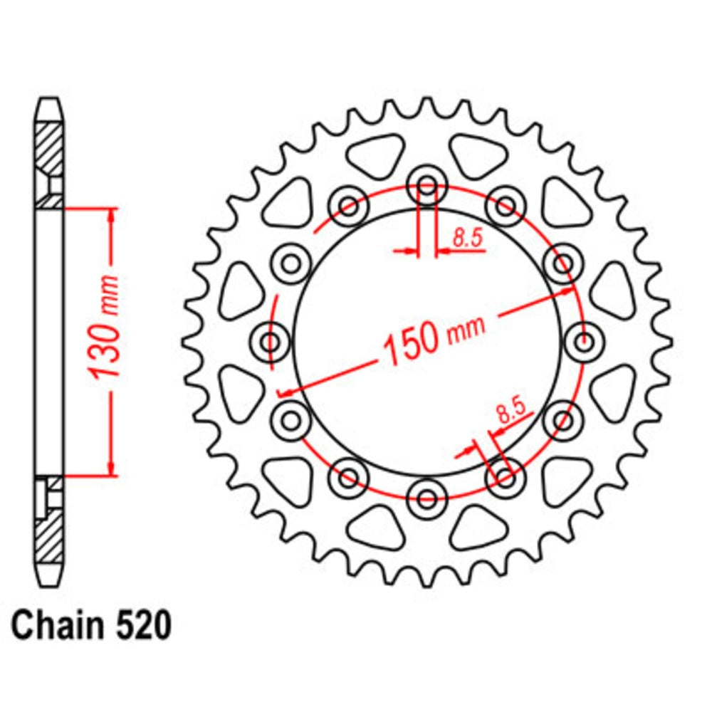 SUPERSPROX Rear Sprocket Stealth Composite For HONDA 11S-428-47BK