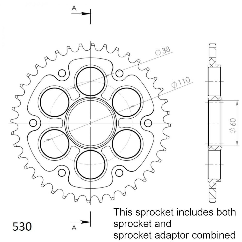 New SUPERSPROX Rear Sprocket Stealth Composite High Performance 11S-737/530-42BK