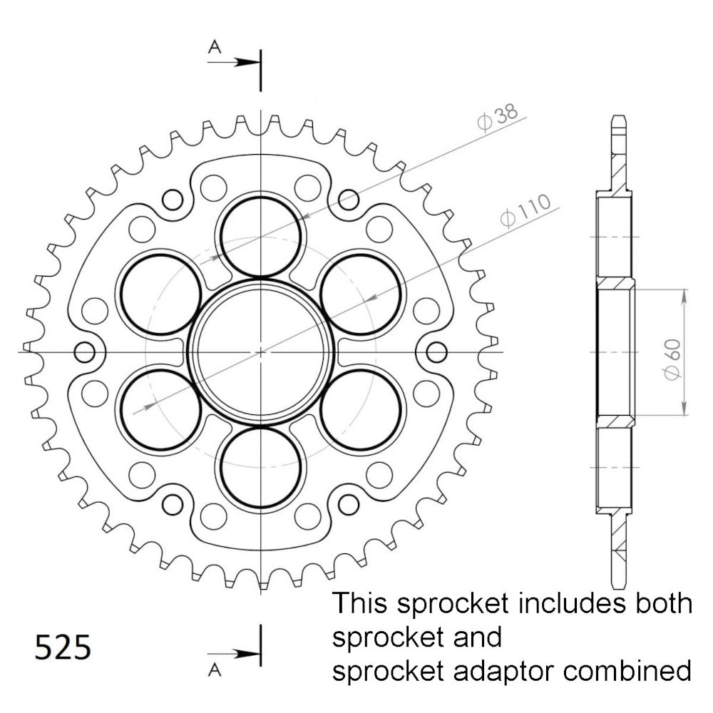 SUPERSPROX Rear Sprocket Stealth Composite For DUCATI 11S-755-40