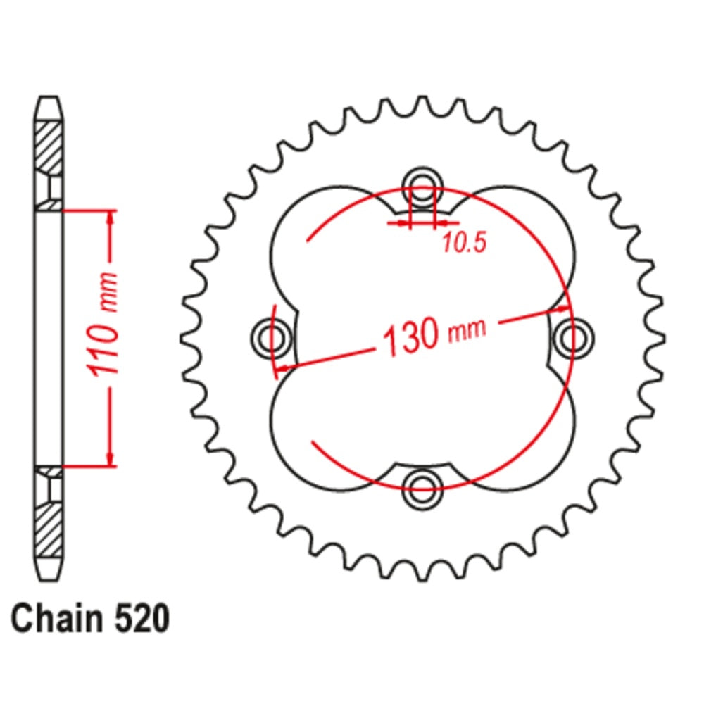 SUPERSPROX Rear Sprocket Stealth Composite High Performance For HONDA 11S-HA2-42