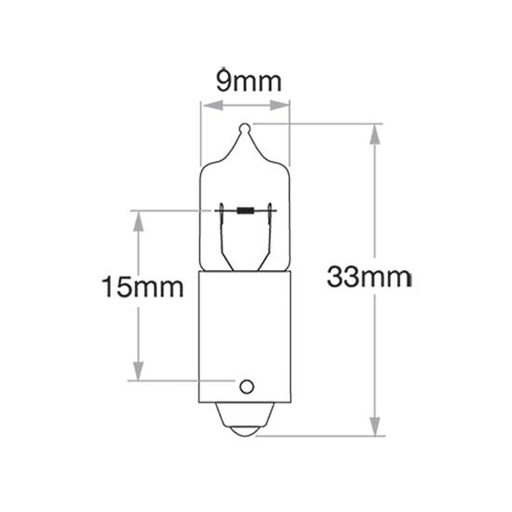 New Philips Globe H6W 12V Bax9S Twin Blister Pack (12036B2)