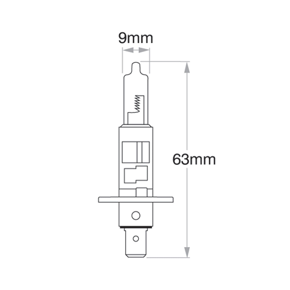 Philips Globe H1 12V 55W P14.5S Single Blister Pack Power Vision (12258Pwvb1)