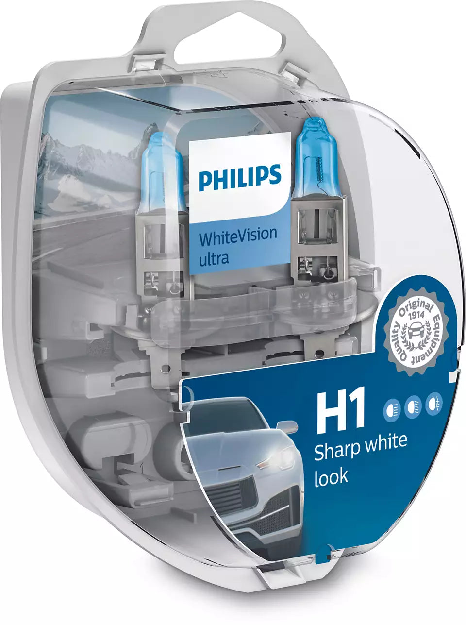 New Philips Globe H1 W5W 12V 55W Twin Pack White Vision Ultra (12258Wvusm)