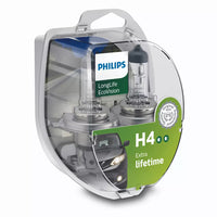 NEW PHILIPS GLOBE H4 12V 60/55W TWIN BLISTER PACK LONGLIFE ECO VISION