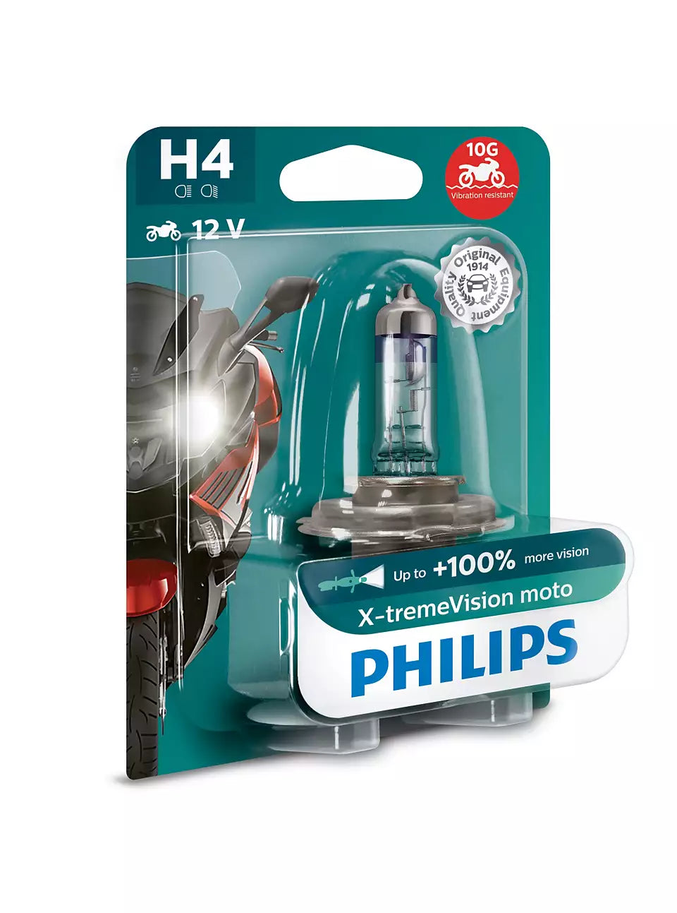Philips Globe Motorcycle H4 12V 60/55W P43T-38 Single Blister Pack Xtreme Vision