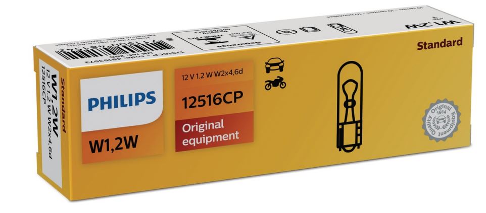 New Philips Globe W12W 12V 10Pack (12516Cp)