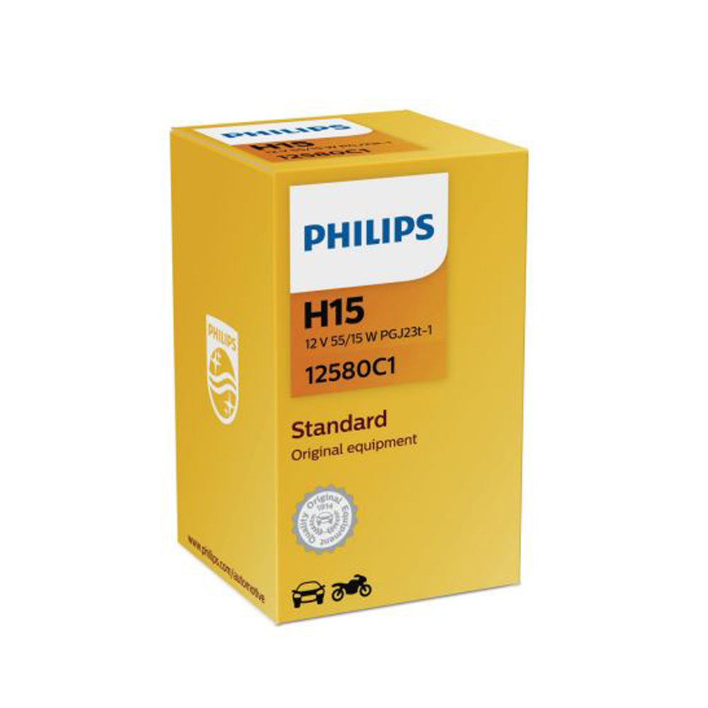 New Philips Globe H15 12V 55/15W Pgj23T-1 Single Box (12580C1)