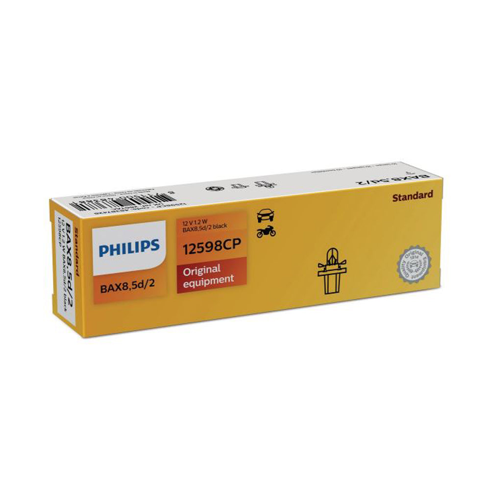 New Philips Globe Bax85D 2 Blk 1.2W 12V 10Pack (12598Cp)