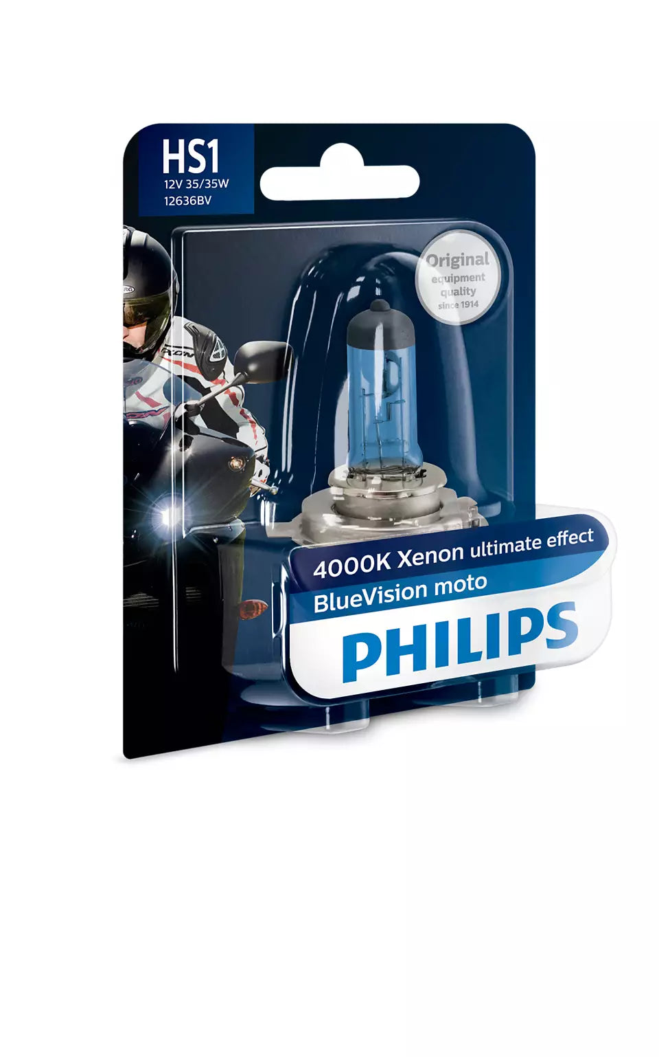 Philips Globe Motorcycle Hs1 Bv 12V 35/35W Px43T-38 Single Blister Bluevision