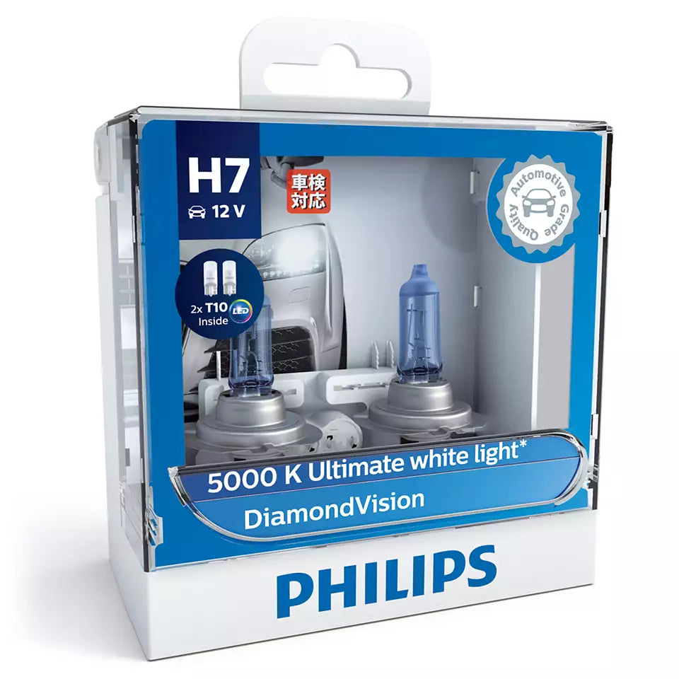 New Philips Globe H7 2Pk With Led T10 Park Globes Diamond Vision (12972Dvsl)