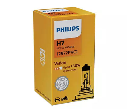 New Philips Globe H7 12V 55W Px26D Single Box Premium Vision (12972Prc1)