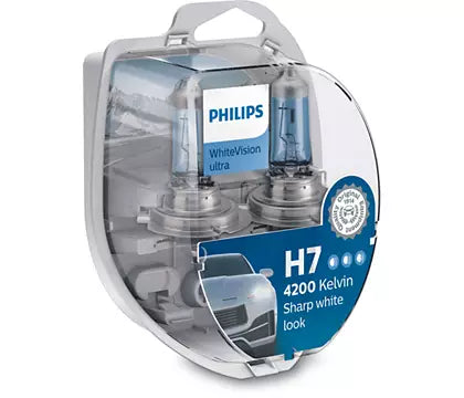 New Philips Globe H7 W5W 12V 55W Twin Pack White Vision Ultra (12972Wvusm)