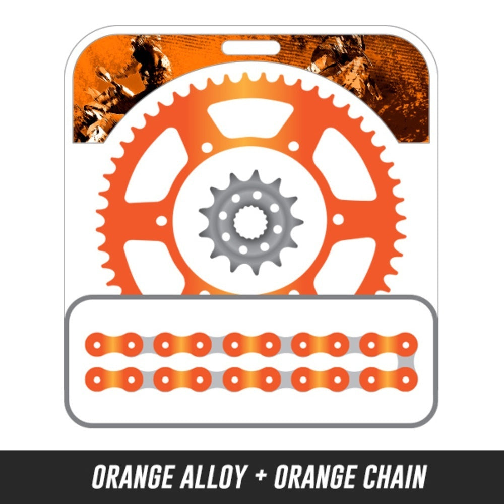 EK CHAIN AND SUPERSPROX Chain and Sprockets Kit - Alloy Coloured 12A-665O-MX07 | Australian Moto Spares