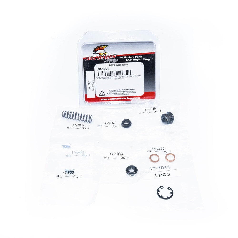 New ALL BALLS Front Master Cylinder Rebuild Kit For YAMAHA XVS950 BOLT 18-1078