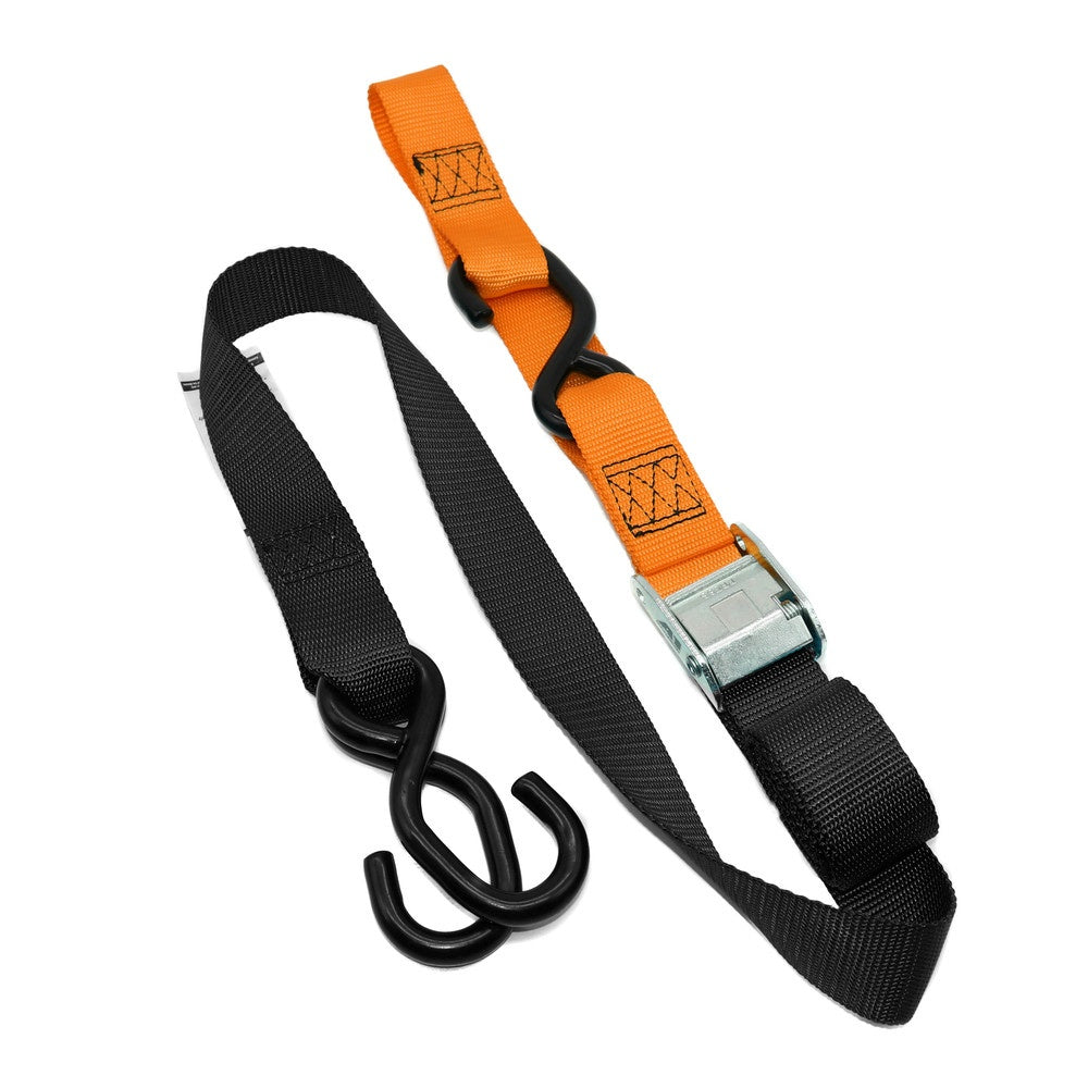 New KUSTOM MX Tie Down 38mm Twin Hook - Blk/Orange Loop 20-TD2-BO | Australian Moto Spares