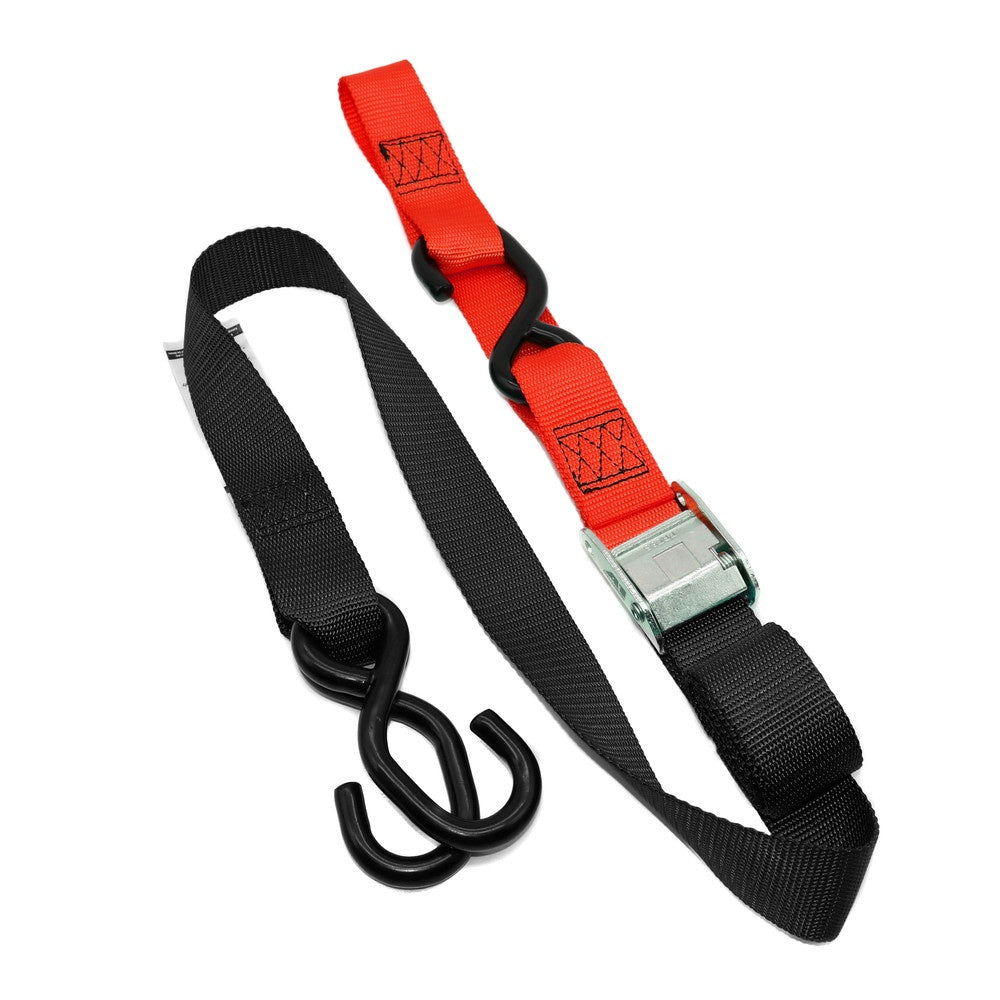 New KUSTOM MX Tie Down 38mm Twin Hook - Black/Red Loop 20-TD2-BR | Australian Moto Spares