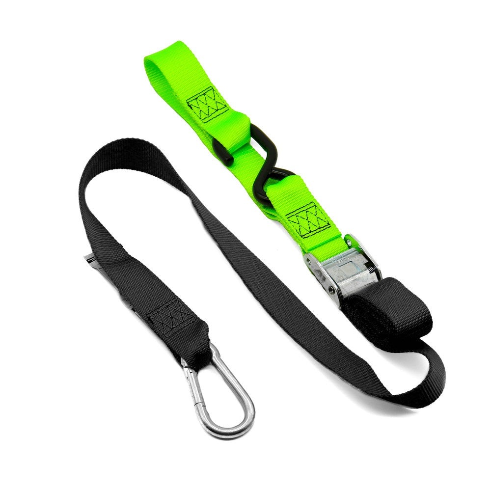New KUSTOM MX Tie Down 38mm Snap Hook - Black/Green Loop 20-TD4-BG | Australian Moto Spares