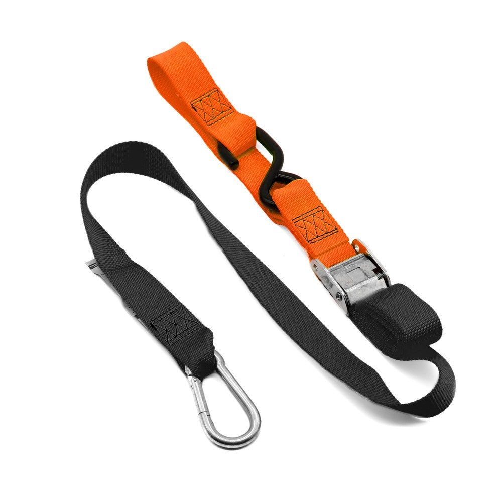 New KUSTOM MX Tie Down 38mm Snap Hook - Black/Orange Loop 20-TD4-BO | Australian Moto Spares