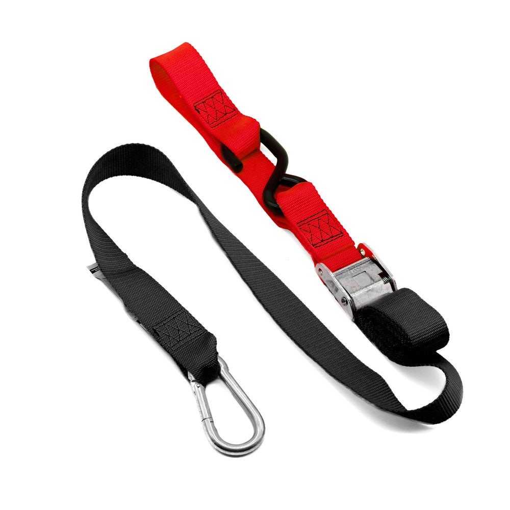 New KUSTOM MX Tie Down 38mm Snap Hook - Black/Red Loop 20-TD4-BR | Australian Moto Spares