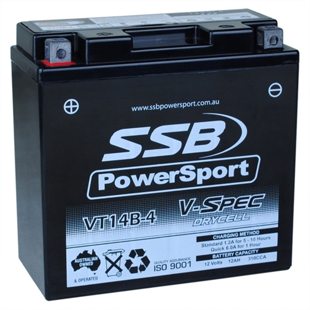 New SSB 12 Volt V-Spec High Perform AGM Battery For HYOSUNG, YAMAHA 4-VT14B-4