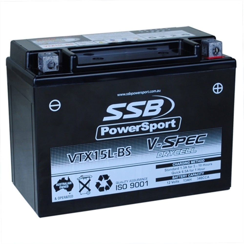 New SSB 12 Volt V-Spec High Perform AGM Battery For CAN-AM DS650 4-VTX15L-BS