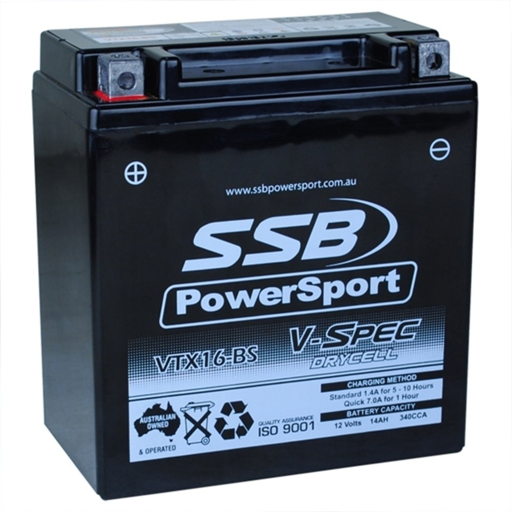 New SSB 12 Volt V-Spec High Perform AGM Battery 4-VTX16-BS