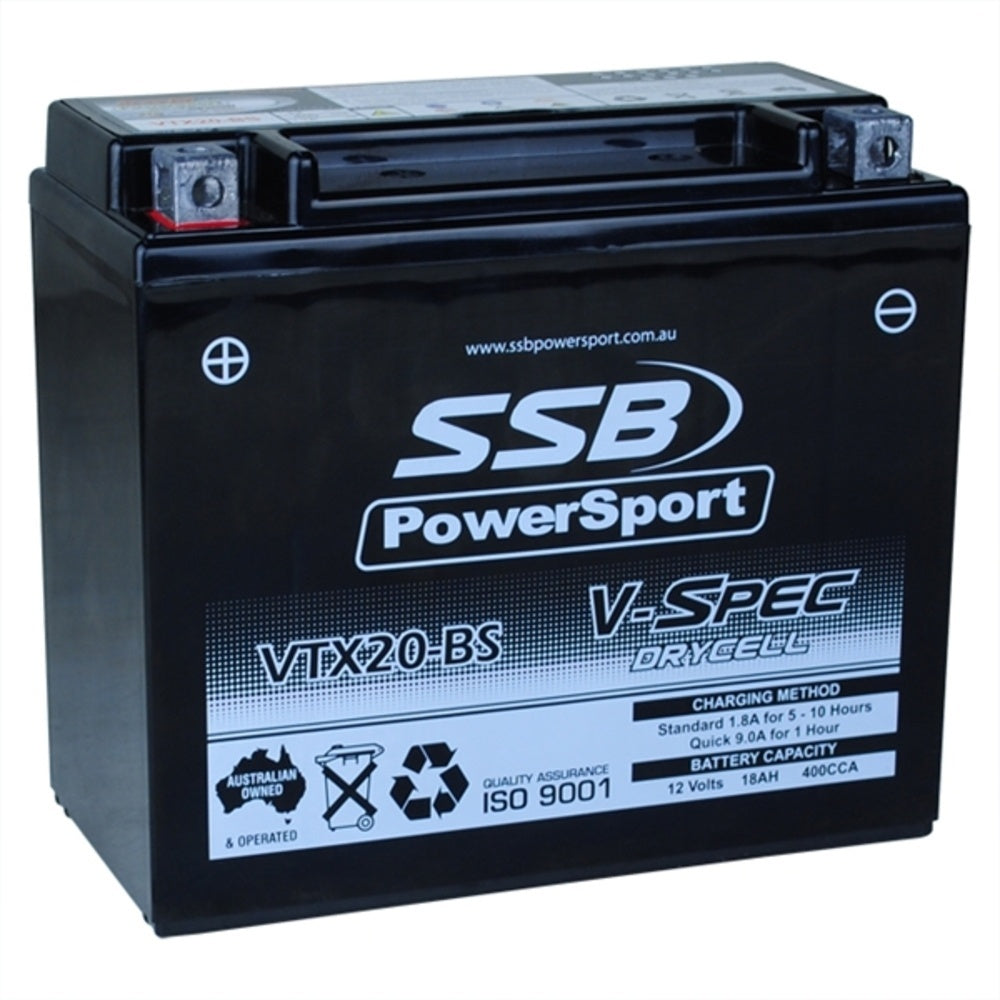 New SSB 12 Volt V-Spec High Perform AGM Battery 4-VTX20-BS
