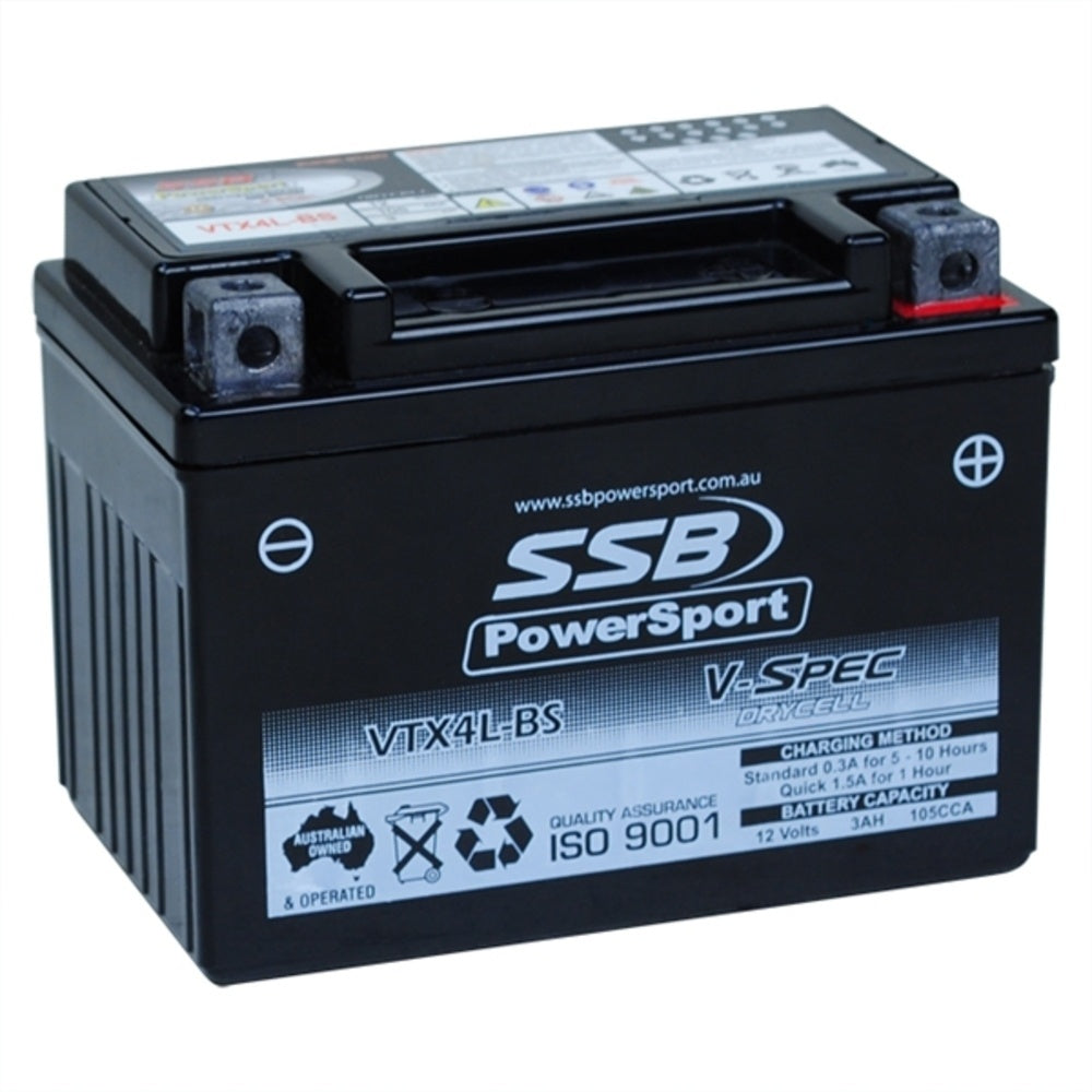 SSB 12 Volt V-Spec High Perform AGM Battery For CROSSFIRE KANGA 90 4-VTX4L-BS