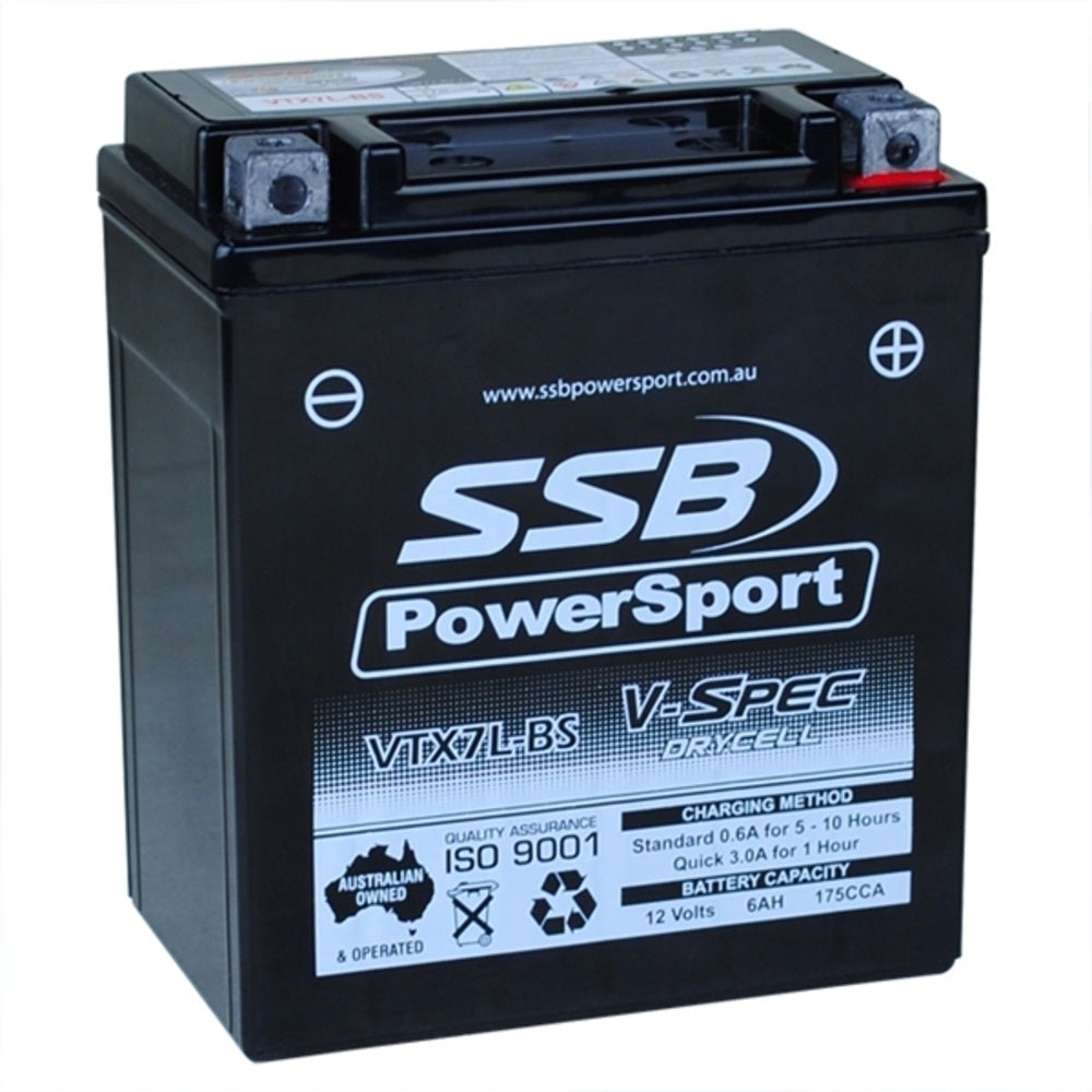 SSB 12 Volt V-Spec High Perform AGM Battery For V-MOTO MONACO 125 4-VTX7L-BS