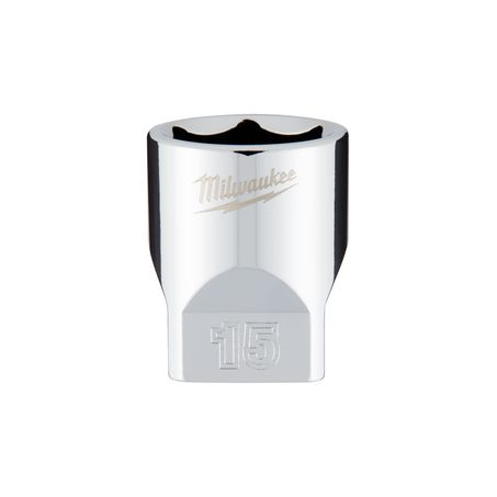 New Milwaukee 1/4In Drive 15Mm Metric 6-Point Socket - 45349041