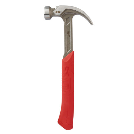 New Milwaukee Smooth Face 20oz Curved Claw ShockShield Grip Hammer 48229080