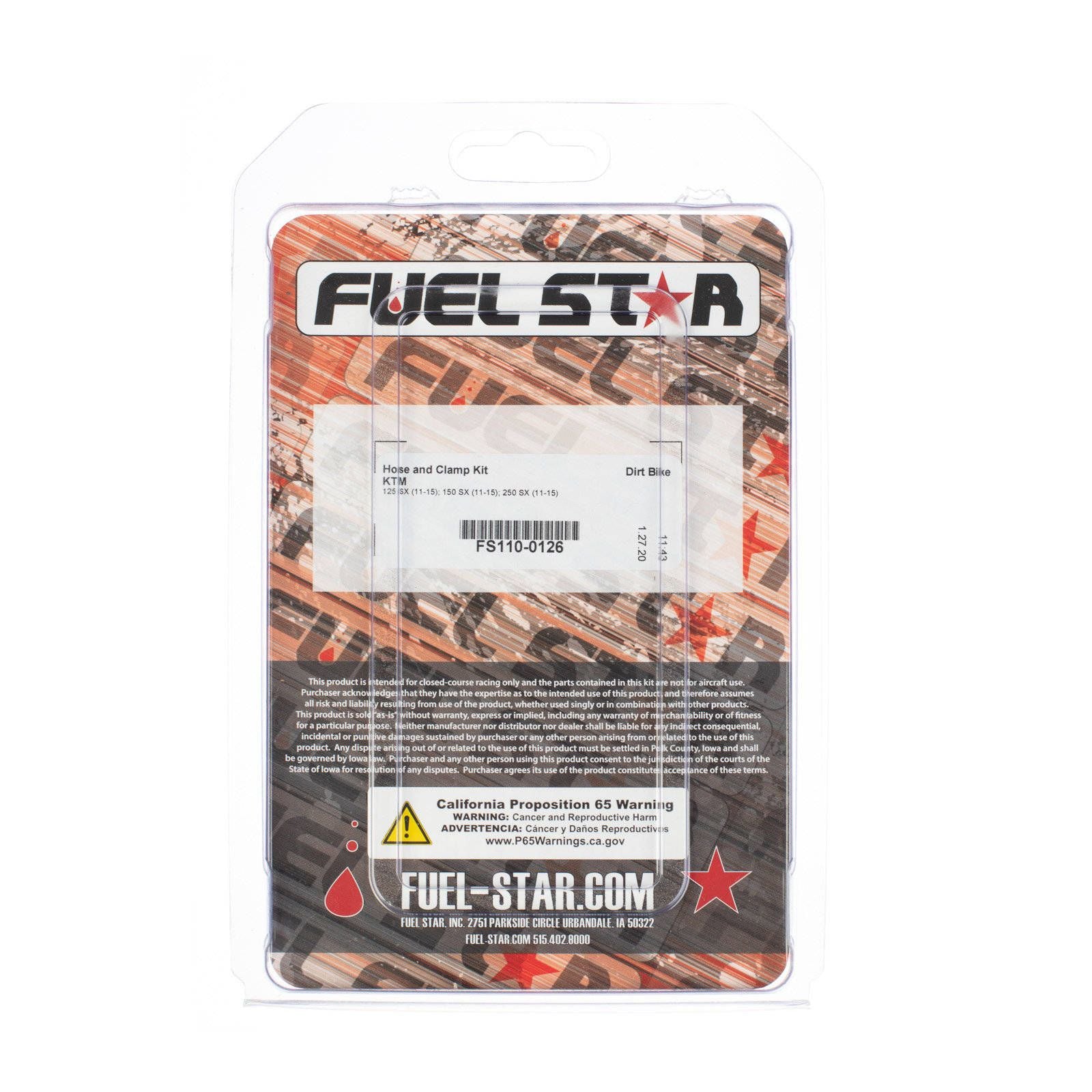 New ALL BALLS Racing Fuel Hose Clamp Kit #ABFS1100126