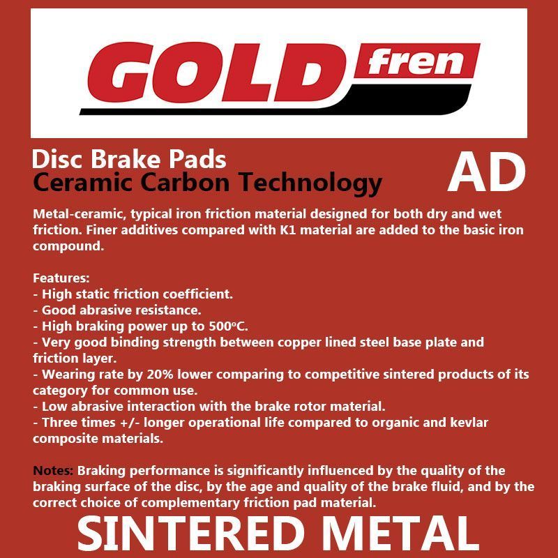 New GOLDFREN Brake Pad - Ad Sintered #GF115AD