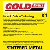 New GOLDFREN Brake Pad - K1 Sintered Off-Road #GF375K1