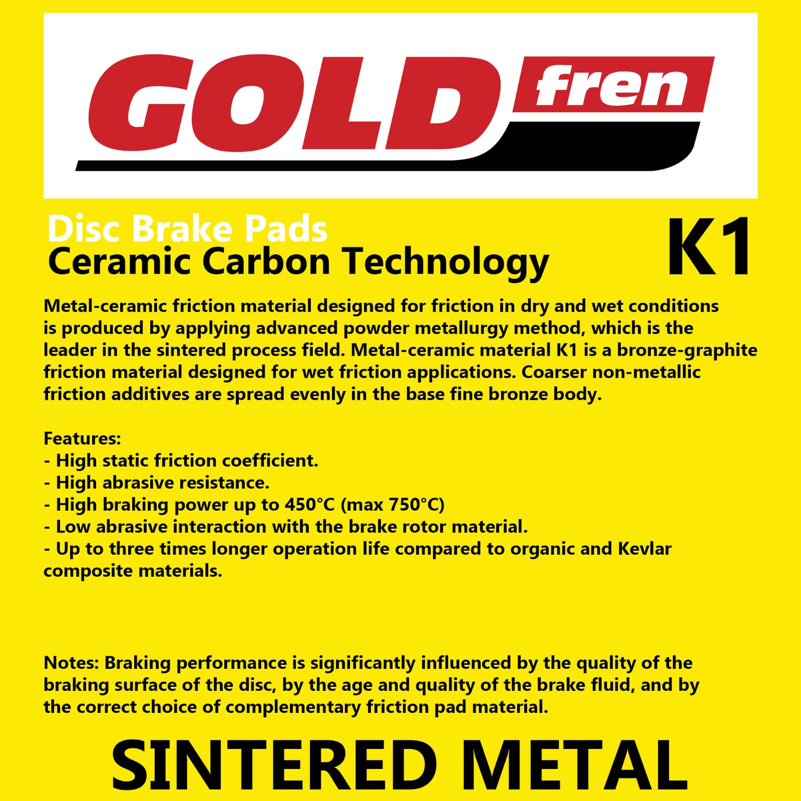 New GOLDFREN Brake Pad - K1 Sintered Off-Road #GF376K1
