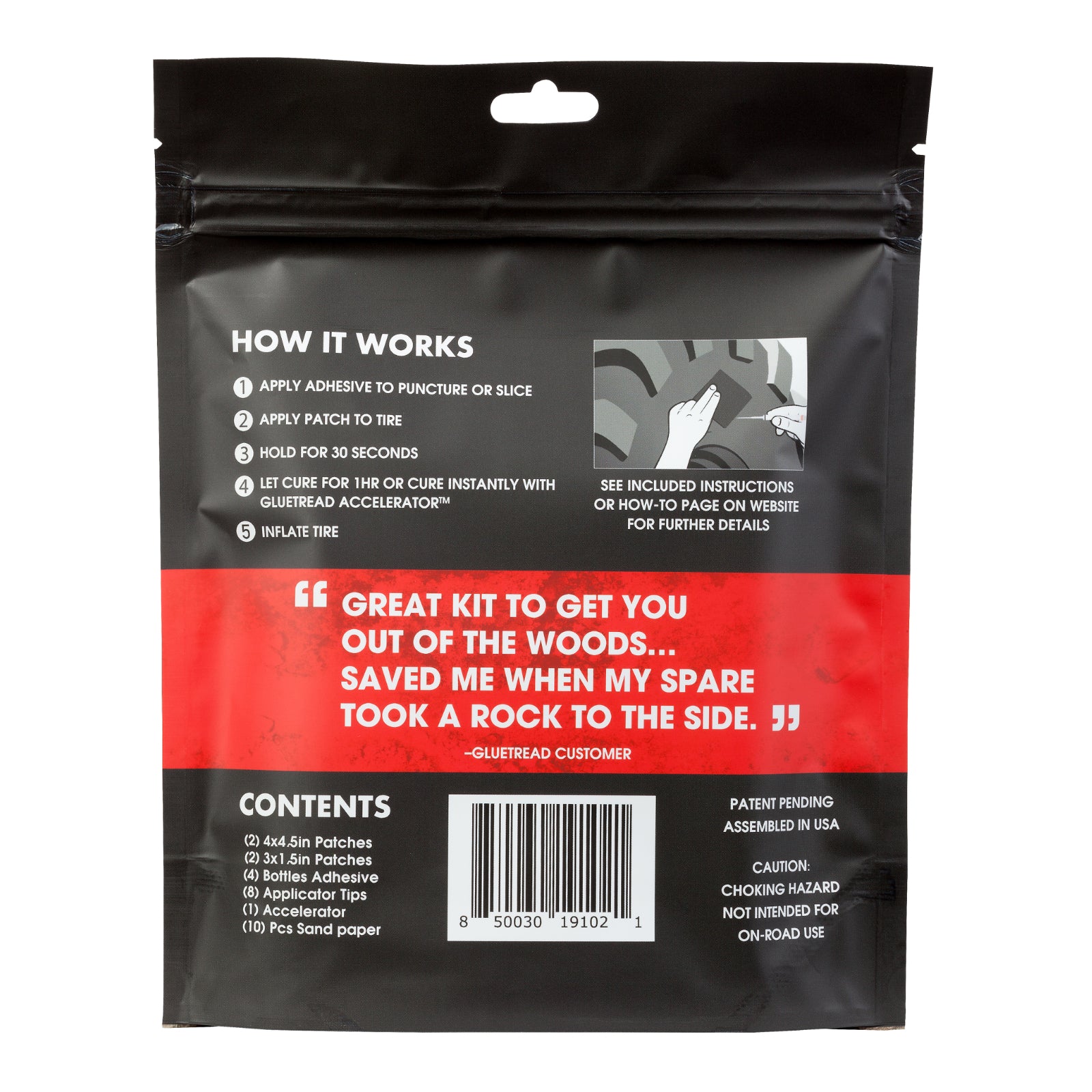 New GLUETREAD 4X4 Tyre Repair Kit GT4X4K