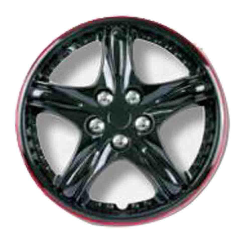 New GEAR-X Ice Black & Red Rim Single OCELOT Wheel Cover 15'' GXP919IB/R-15-1