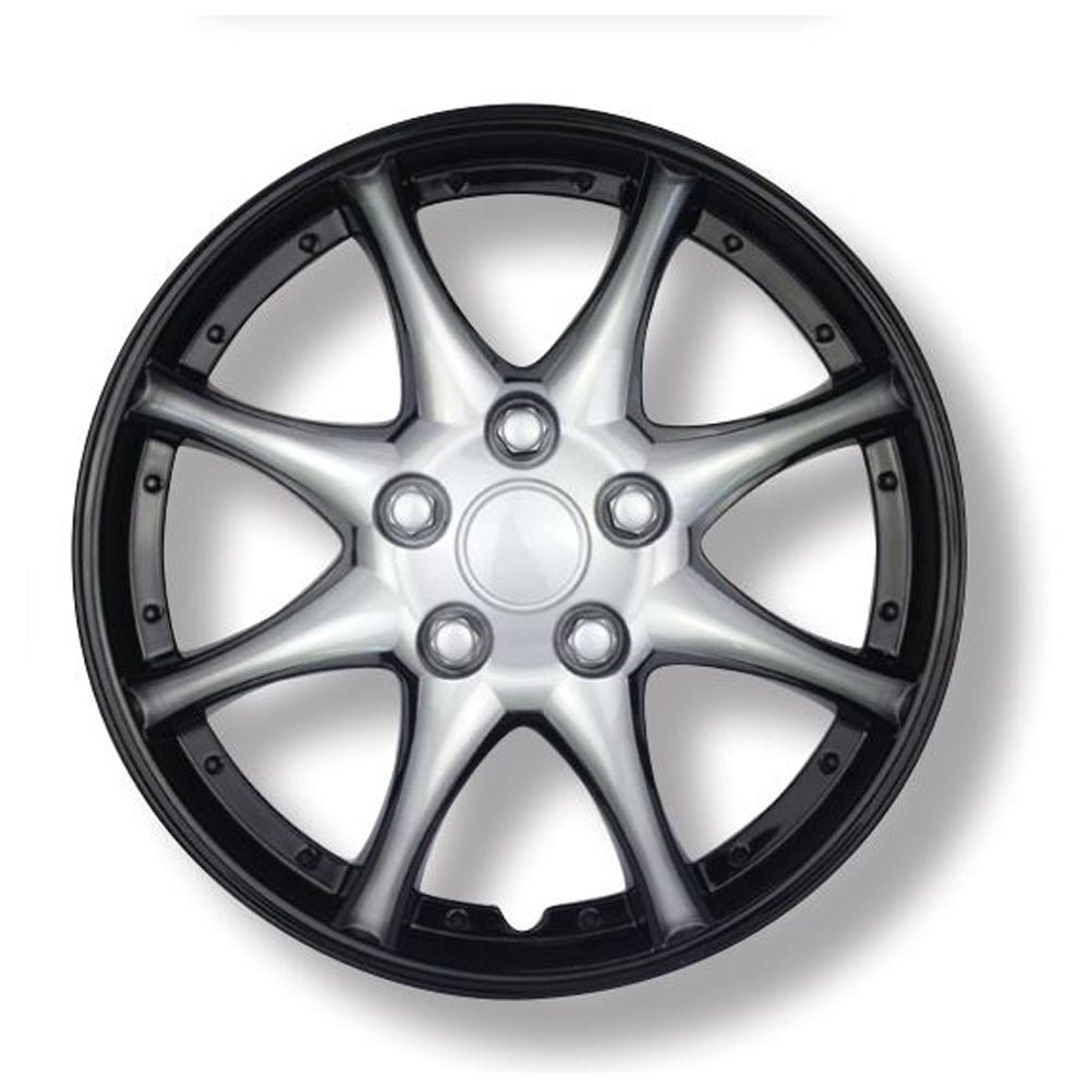 GEAR-X Premium Ice Black/Silver NOTECHIS Wheel Cover 16'' Set of 4 GXP976IB/S-16