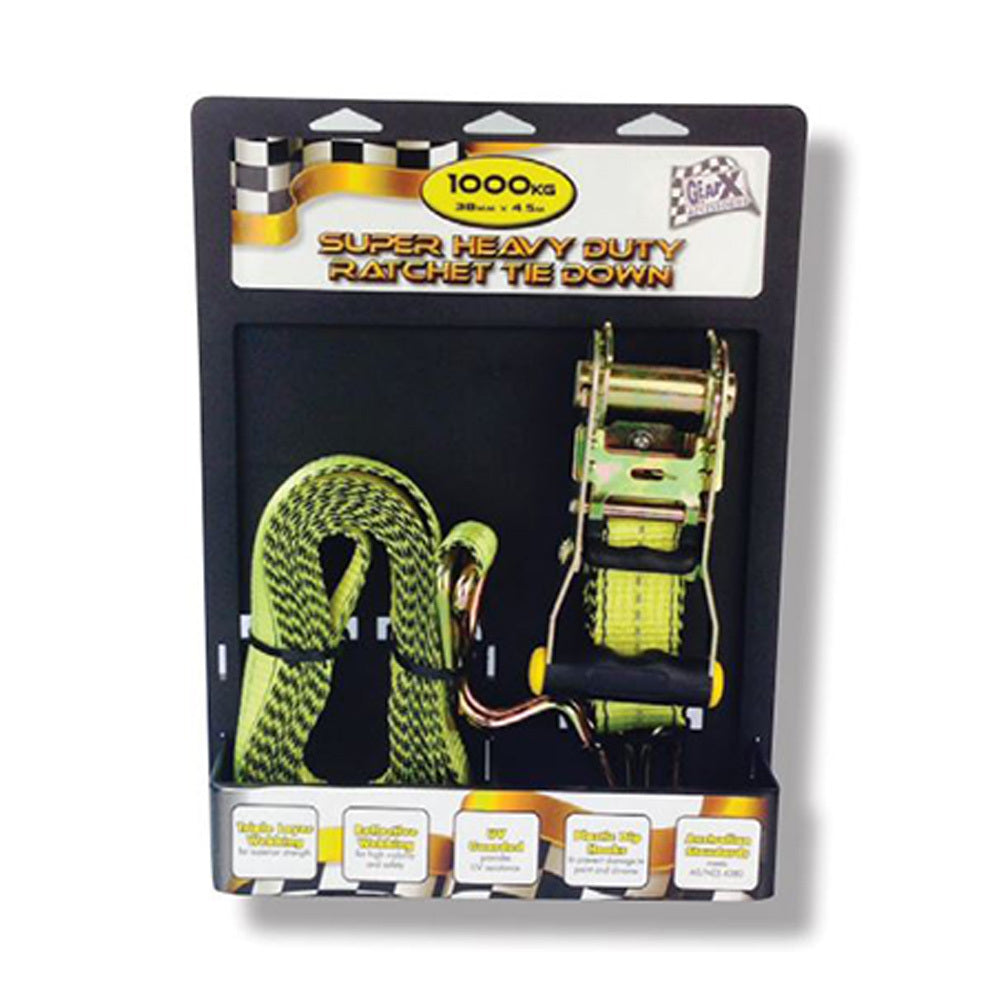 New GEAR-X Super Heavy Duty 8.0m Ratchet Tie Down Working Load 2000Kg GXRTD50801