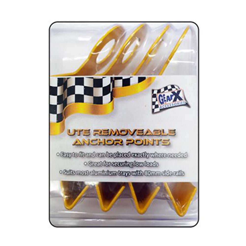 New GEAR-X Ute Removeable Anchor Safe Tie down Points 4 Pack GXUTERAP