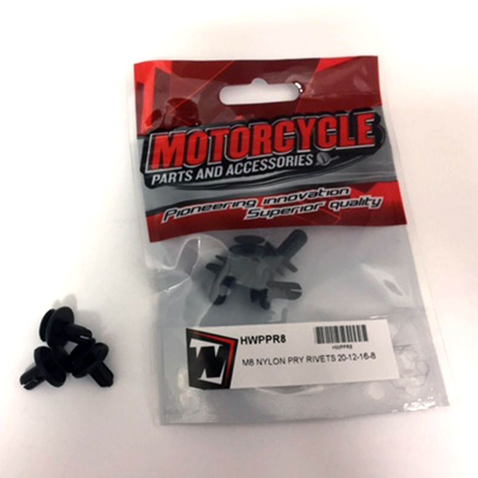 New WHITES Nylon Pry Rivets - M8 (10 Pack) #HWPPR8