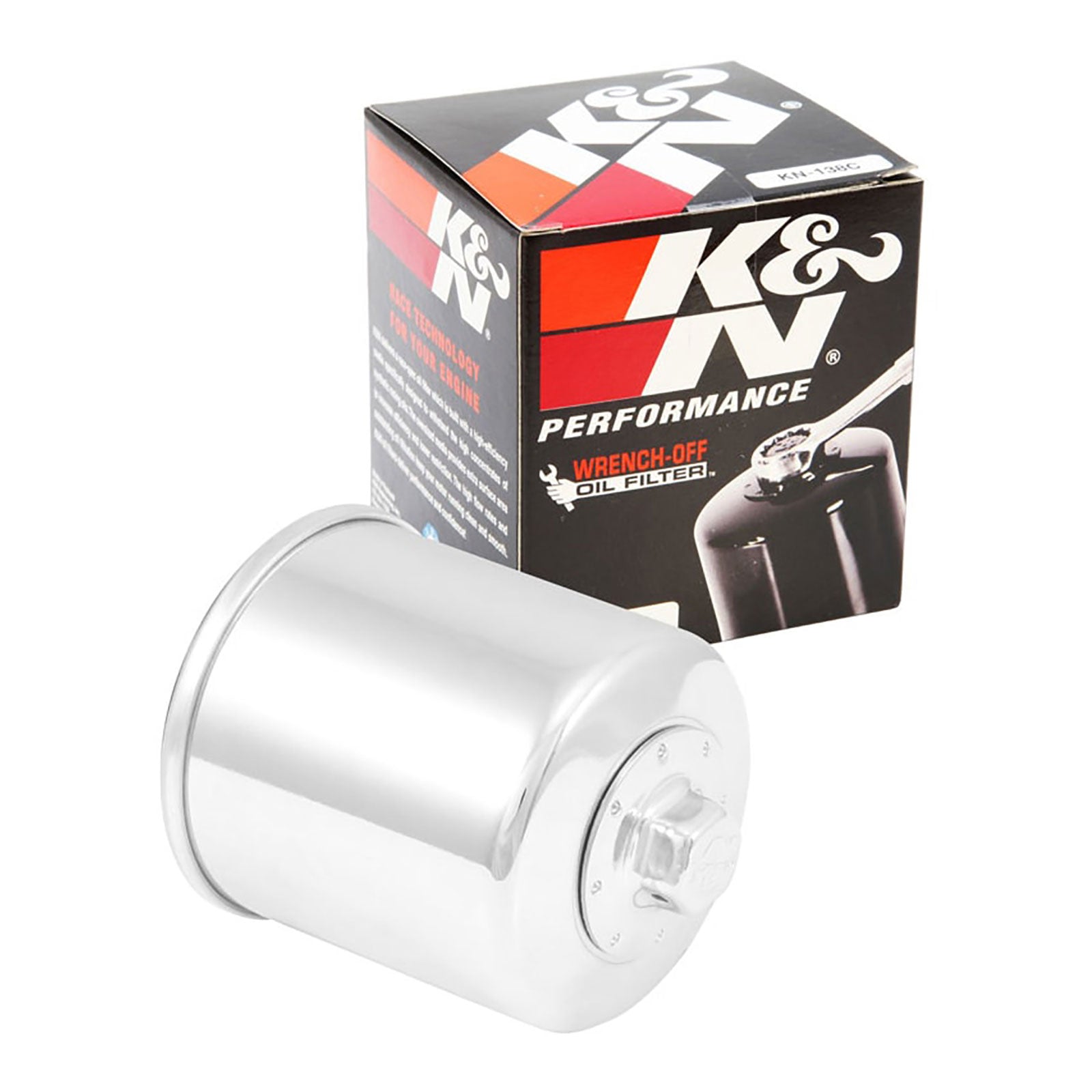 New K&N Oil Filter - Chrome (HF138) #
