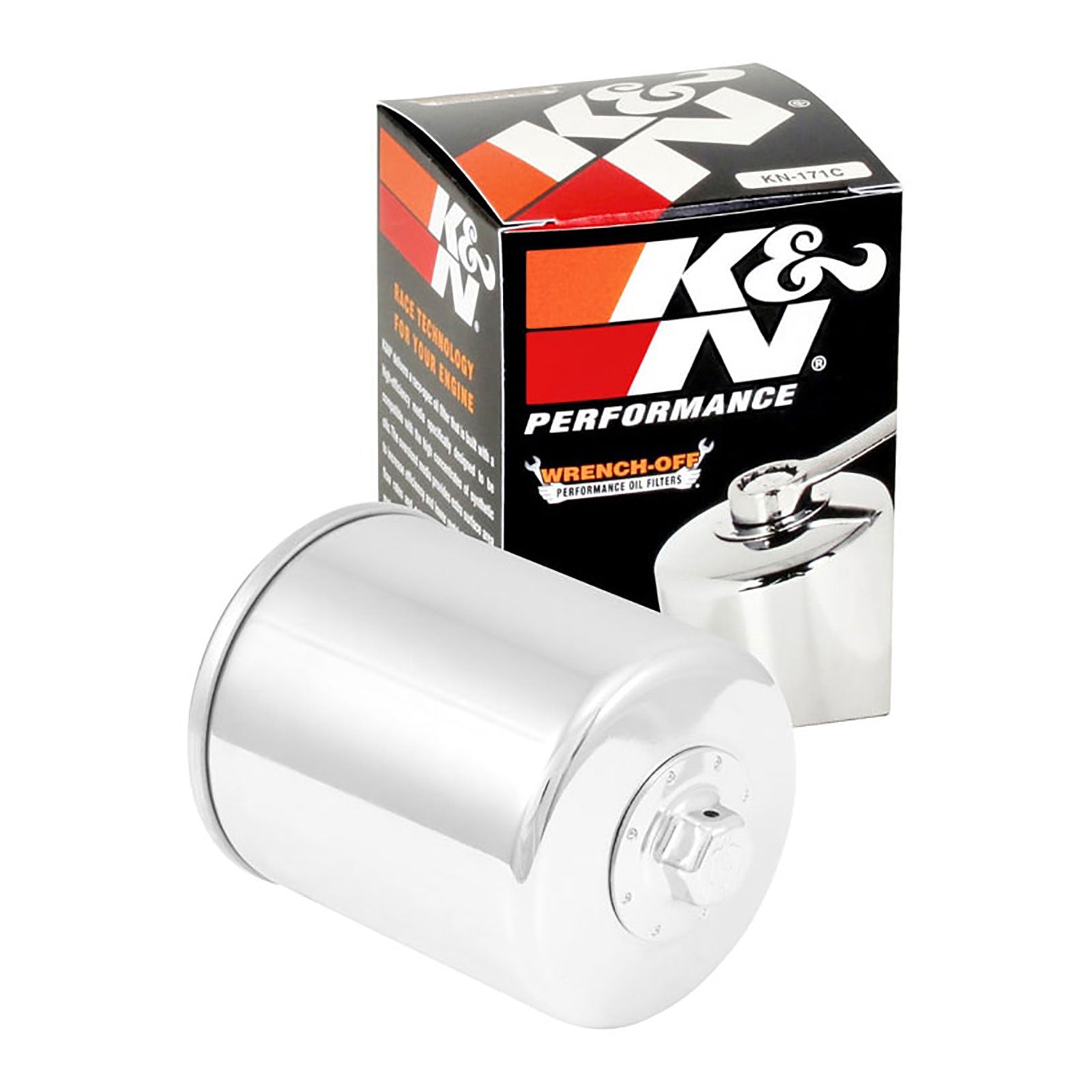 New K&N Oil Filter - Chrome (HF171) #KN171C